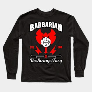 D&D Character Class Barbarian Long Sleeve T-Shirt